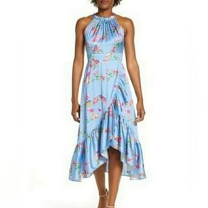 LAST ONE! SALE! ELIZA J FLOUNCE HEM RUFFLED HALTER DRESS.
